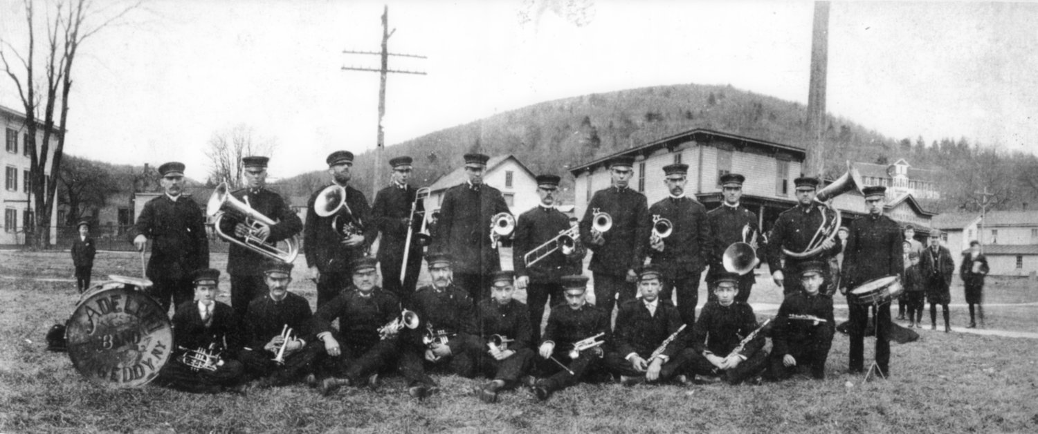Some heavy metal here. The guys from the Adelphi Band of Long Eddy, ca. 1909